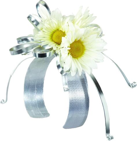 Floral Supply Online - Slaplet Sparkle Wristlet. Corsage Snap/Shimmer Wrap Floral Bracelets for Wedding, Prom, Dance or Events. (Pack of 3 Silver) in Saudi Arabia