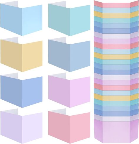 Yeaqee 24 Pcs Solid Privacy Boards for Student Desks Classroom Desk Divider Trifold Table Desk Privacy Panel Privacy Folders Screen Partition for School Teacher Student Study Test Home (Pastel Colors) in Saudi Arabia