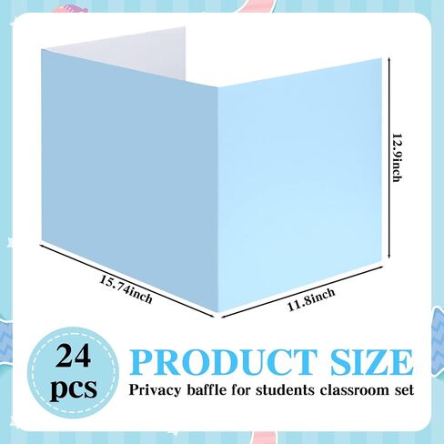 Yeaqee 24 Pcs Solid Privacy Boards for Student Desks Classroom Desk Divider Trifold Table Desk Privacy Panel Privacy Folders Screen Partition for School Teacher Student Study Test Home (Pastel Colors) in Saudi Arabia
