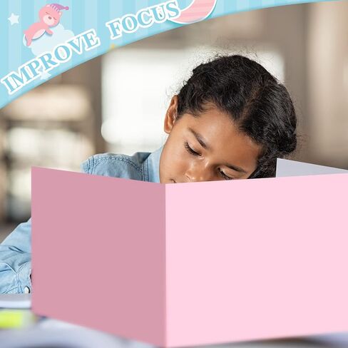 Yeaqee 24 Pcs Solid Privacy Boards for Student Desks Classroom Desk Divider Trifold Table Desk Privacy Panel Privacy Folders Screen Partition for School Teacher Student Study Test Home (Pastel Colors) in Saudi Arabia