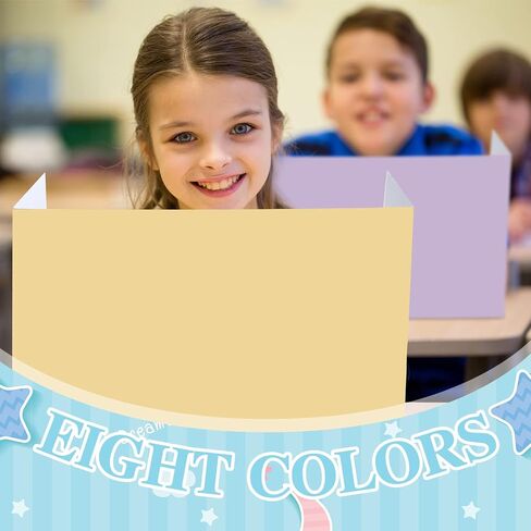 Yeaqee 24 Pcs Solid Privacy Boards for Student Desks Classroom Desk Divider Trifold Table Desk Privacy Panel Privacy Folders Screen Partition for School Teacher Student Study Test Home (Pastel Colors) in Saudi Arabia
