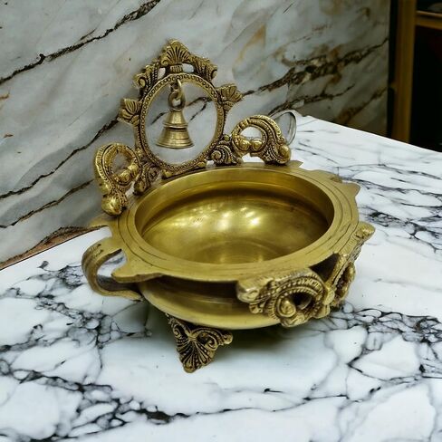 وعاء أورلي من النحاس من آكراتي، ديكور مقدس للهدايا الروحية والدينية، بوجا، الطقوس in Kuwait