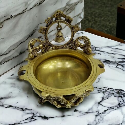 وعاء أورلي من النحاس من آكراتي، ديكور مقدس للهدايا الروحية والدينية، بوجا، الطقوس in Kuwait