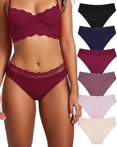 Aijolen Women's Seamless Underwear Lace No Show Bikini Panties invisible Underpants Panty for Womens S-XL in Kuwait