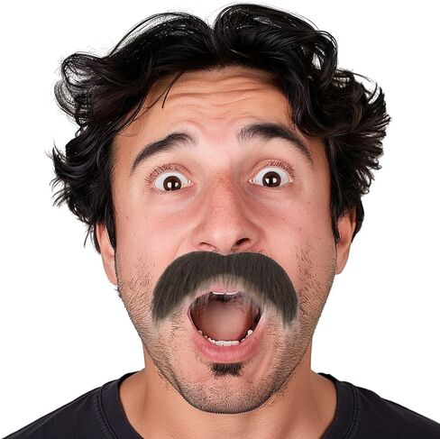 Self Adhesive Fake Mustache Party Realistic False Facial Hair Costume Accessories for Adults Novelty Halloween in Kuwait