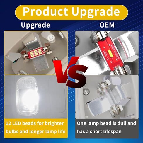 مصباح ضوء قراءة LED على شكل قبة لوحدة التحكم العلوية (مُحسن) متوافق مع Dodge Ram 1500 2500 3500 4500 5500 2002-2010 يحل محل ضوء الخريطة 1DK78BD1AA 1DK78TL2AA 56049706AD/AF in Kuwait