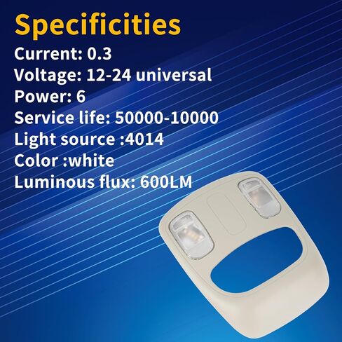 مصباح ضوء قراءة LED على شكل قبة لوحدة التحكم العلوية (مُحسن) متوافق مع Dodge Ram 1500 2500 3500 4500 5500 2002-2010 يحل محل ضوء الخريطة 1DK78BD1AA 1DK78TL2AA 56049706AD/AF in Kuwait