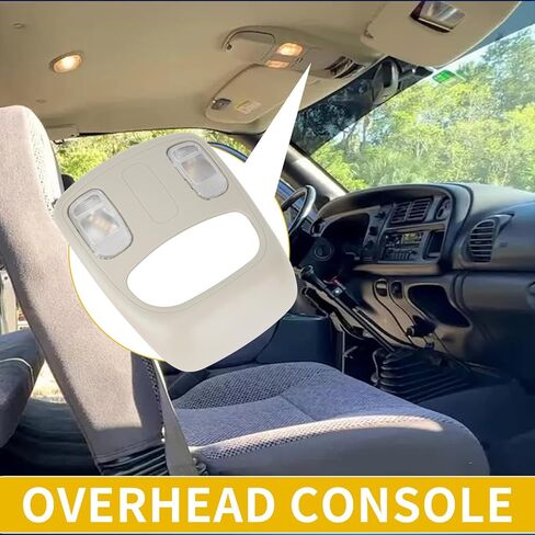 مصباح ضوء قراءة LED على شكل قبة لوحدة التحكم العلوية (مُحسن) متوافق مع Dodge Ram 1500 2500 3500 4500 5500 2002-2010 يحل محل ضوء الخريطة 1DK78BD1AA 1DK78TL2AA 56049706AD/AF in Kuwait