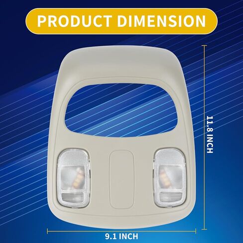 مصباح ضوء قراءة LED على شكل قبة لوحدة التحكم العلوية (مُحسن) متوافق مع Dodge Ram 1500 2500 3500 4500 5500 2002-2010 يحل محل ضوء الخريطة 1DK78BD1AA 1DK78TL2AA 56049706AD/AF in Kuwait