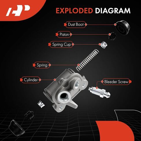 أسطوانة عجلة الفرامل الخلفية الممتازة A-Premium متوافقة مع موديلات Honda - Civic 1990-2000، Civic Del Sol 1993-1997، Accord 1990-1993، Crx 1990-1991، مجموعة من قطعتين - استبدال # 43301SM4A01، 43300SM4A01 in Saudi Arabia