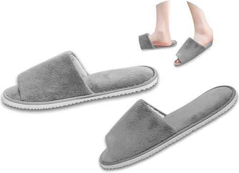 Open Toe Slippers for Guests Men Women Travel Indoor House Non-Disposable Spa Hotel Pedicure Breathable Slippers 4 Pairs in Saudi Arabia