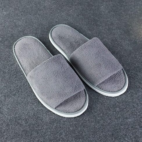 Open Toe Slippers for Guests Men Women Travel Indoor House Non-Disposable Spa Hotel Pedicure Breathable Slippers 4 Pairs in Saudi Arabia