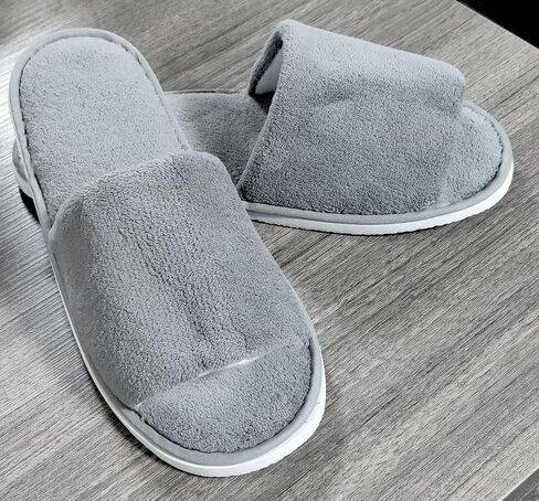 Open Toe Slippers for Guests Men Women Travel Indoor House Non-Disposable Spa Hotel Pedicure Breathable Slippers 4 Pairs in Saudi Arabia