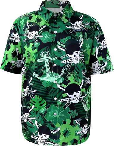 Mens Hawaiian Shirts Short Sleeve Unisex Summer Beach Button Down Tropical Holiday Shirts in Saudi Arabia