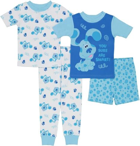 Nickelodeon Paw Patrol | Baby Shark | Blue's Clues & You 4-Piece Snug-fit Cotton Pajama Set, Soft & Cute for Kids in Saudi Arabia