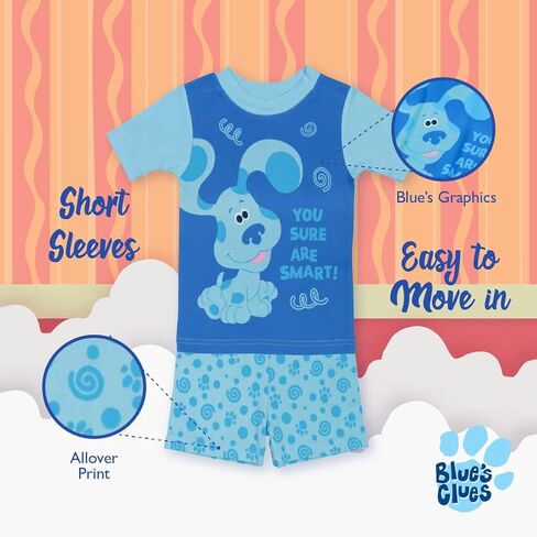 Nickelodeon Paw Patrol | Baby Shark | Blue's Clues & You 4-Piece Snug-fit Cotton Pajama Set, Soft & Cute for Kids in Saudi Arabia