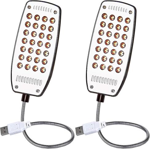 V TELESKY 2 قطعة 10 خرزات إضاءة USB LED مصباح مرن معقوفة مع أجهزة الكمبيوتر المحمول وسطح المكتب والكمبيوتر الشخصي ولوحة مفاتيح كمبيوتر MAC (أسود) in Kuwait