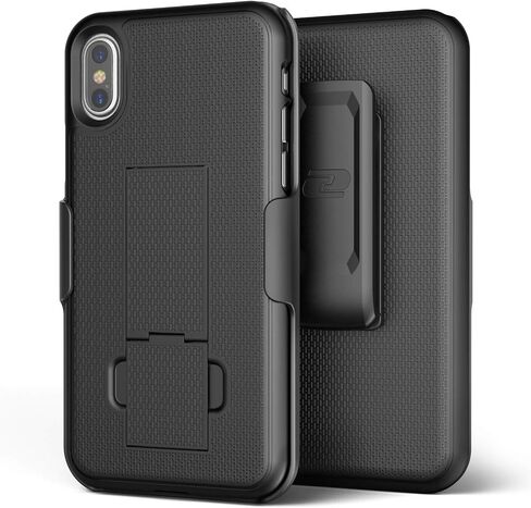 Encased iPhone XR Belt Clip Case (2018) DuraClip Series Grip Cover w/Rotating Holster (Black) in Saudi Arabia