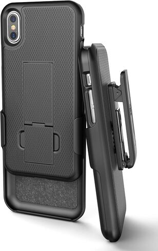 Encased iPhone XR Belt Clip Case (2018) DuraClip Series Grip Cover w/Rotating Holster (Black) in Saudi Arabia