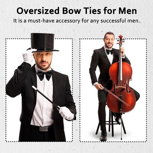 Oversized Bow Ties for Men, Men's Bow Tie Adjustable Pre-Tied Clip on Bowtie Solid Color Bowtie for Tuxedo Wedding Party in Saudi Arabia