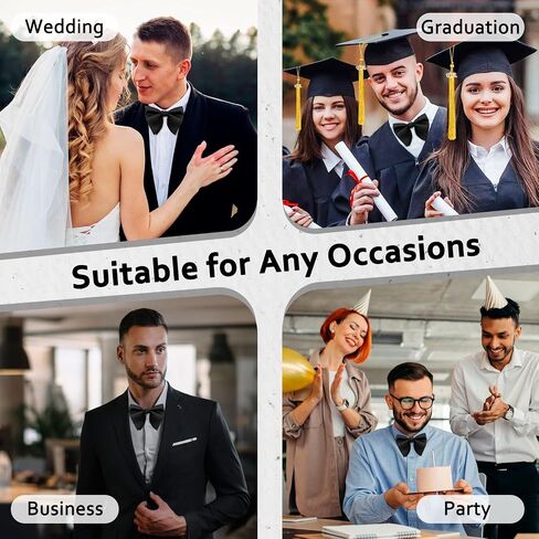 Oversized Bow Ties for Men, Men's Bow Tie Adjustable Pre-Tied Clip on Bowtie Solid Color Bowtie for Tuxedo Wedding Party in Saudi Arabia