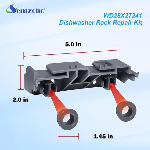 1 Pack WD28X27241 Dishwasher Wheels Lower Rack Carrier and Roller Kit Fit for GE Dishwasher,Fits for both the left and right sides, replaces 265d1512p002 WD12X10438 WD12X10439 WD12X10446 in Saudi Arabia