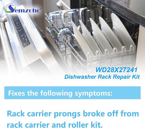 1 Pack WD28X27241 Dishwasher Wheels Lower Rack Carrier and Roller Kit Fit for GE Dishwasher,Fits for both the left and right sides, replaces 265d1512p002 WD12X10438 WD12X10439 WD12X10446 in Saudi Arabia