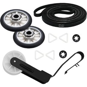 AMI PARTS 341241& 691366 Dryer Belt and Pulley Kit Fits AP2946843, W10131364 Compatible with Whirlpool, Kenmore
