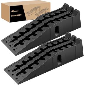 Nilight Car Ramps, Portable 6.7" Car Lift Ramp Heavy Duty Vehicle Service Ramp for Home Garage Maintenance, 12,000lb. GVW Capacity Per Pair