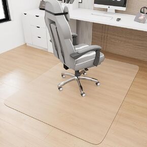 Luxstep Office Chair Mat for Carpet, Computer Desk Mat, Heavy Duty Hardwood/Tile Floor Protector,Easy Glide Plastic Floor Mat for Office Chair for Work,Home,Study with Extended Lip, 53"x45"