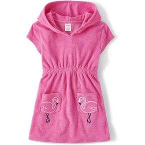 Gymboree Girls and Toddler Short Sleeve Coverup Swimwear Up, Pink Flamingo, 6 US