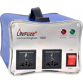 LiteFuze 5000 Watt Voltage Transformer Converter with Builtin Regulator - Step Up/Down - 110V/220V - Circuit Breaker Protection [5-Years Warranty]
