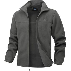 Men's Soft Polar Fleece Jacket with Pockets Lightweight Outdoor Recreation Full Zip Coat