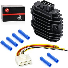 6 Pin Regulator Rectifier & Plug for Kawasaki Lakota 300 Bayou 300 Vulcan 750 88 1500 Ninja ZX-6R 600R ZX-6 ZZR600 KLR650 ZR-7/S ZL600 KLX250 EX250 21066-1089 21066-0027