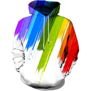 Neemanndy Unisex Colorful Graphic Hoodies 3D Print Cool Sweatshirt Cool Design with Pocket for Men and Women