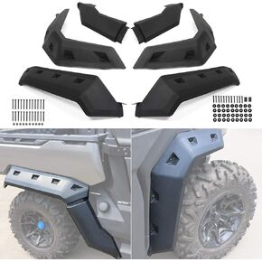 Extended Fender Flares Compatible with Can Am Defender, Mud Guards Front&Rear Compatible with Can Am Defender HD5 HD10 HD8 MAX 2016-2024 Replace 715006821 715002424 715006822(6pcs)