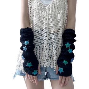 Cute Y2K Star Arm Warmers Kawaii Half Finger Adorable Accesspties for Teen Girl Glove Gyaru Harajuku Arm Sleeve