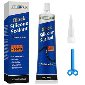 Black Silicone Sealant, RTV Silicone Gasket Maker, High Temperature, Oil Resistance, Seals Engine Parts Such as Cylinder Heads, Oil Sumps, Water Pumps 3.38oz (100ml)