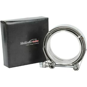 2.5 inch Stainless Steel V Band Bolt Clamp With 2 Male Female Flanges for Turbo Exhaust Systems 63mm SS Vband/V-Band Flange Kit