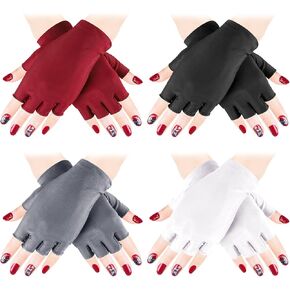 4 Pairs UV Gloves for Nail Lamp Light Manicure Gloves UV Light for Gel Nails, Hand UV Protection Gloves for Nail UV lamp