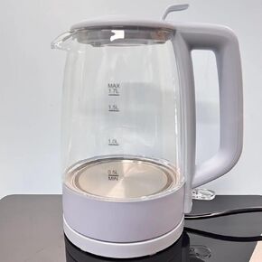 iSiLER 1500W Electric Kettle, 1.7 L Electric Tea Kettle with LED Indicator, Cordless Electric Glass Hot Water Boiler, Portable Teapot Heater Auto Shut-Off & Boil-Dry Protection BPA-Free Black