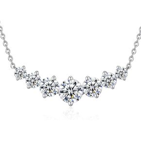 FANCIME Moissanite Necklace for Women 925 Sterling Silver 2.8Carat / 5Carat Moissanite Diamond Pendent Necklace Anniversary Mother's Day Valentines Romantic Sparkling Gift for Her