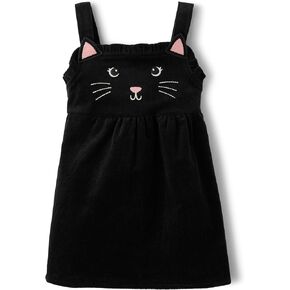 Gymboree,and Toddler Embroidered Sleeveless Skirtall Jumpers,Black Cat,10