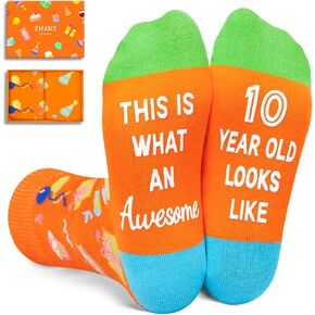 Zmart 10 Year Old Birthday Gifts Ideas for Girls - Socks for Kids Age 10, Ten Year Old Gifts for Tween Girls Boys, Presents for 10 Year Olds