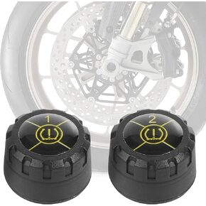 VARGTR Tire Pressure Monitoring System,Car Accessories Motorcycle TPMS,Wireless Motorbike Tyre Pressure Monitor with 2 External Sensors,Bluetooth Tire Pressure Caps,Supports Android and iOS