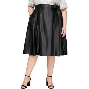 Alex Evenings Women's Tea Length Dress Skirt with Pockets (Plus Size)