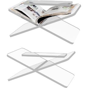 Book Stand, Acrylic Cookbook Stand for Reading, Clear Book Holder for Magazine Textbook, Book Display Stand for Bible,Quran