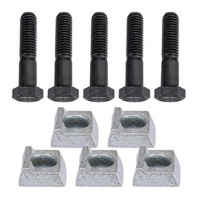 5 Pack Mobile Home Wheel Rim Bolts & Clamps, Durable Hardware Hexagon Bolt Replacement Axle Trailer Wheel Bolts and Wedges