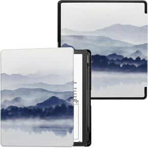 GOVTVA Slimshell Case for 10.2 Inch Kindle Scribe PU Leather Lightweight Cover with Auto Sleep Wake for Kindle Scribe (2022 Released) with Pen Holder (Earth Constellation)