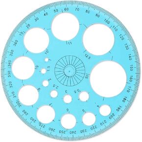 Circle Template for Drawing, Plastic Circle Stencil Geometric Circle Ruler for Drafting, Large and Small Circle Drawing Tool for School Office Supplies